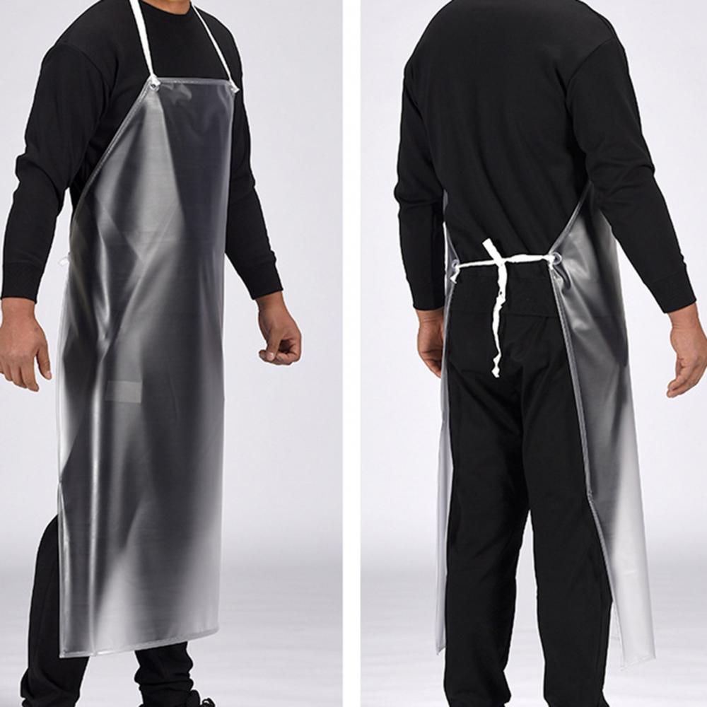 Wasserdichte Transparente PVC Schürze mit Ärmeln zum Binden am Rücken Restaurant Metzger Saubere Küche Kochzubehör