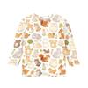 Kids Animal Print Crewneck 3/4 Sleeve Casual T-Shirt Soft Lightweight Fabric Comfortable Fit for Everyday Wear