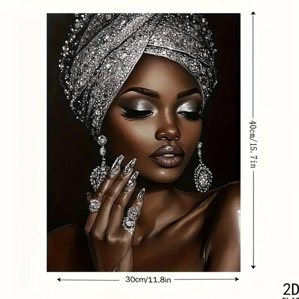 Modern African Woman Wall Art for Bedroom and Living Room