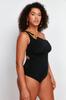 Women's Style Plus Size Black One Shoulder Swimsuit