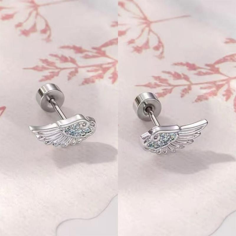 Alloy Wing Ear Studs Portable Comfortable for Sensitive Ears Fashion Jewelry Pieces
