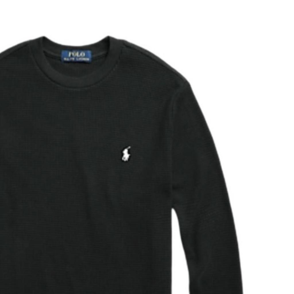 Polo Ralph Lauren Small Pony Logo Embroidered Waffle Crew Neck Long Sleeve Sweatshirt Men Sweatshirt 710767967-004