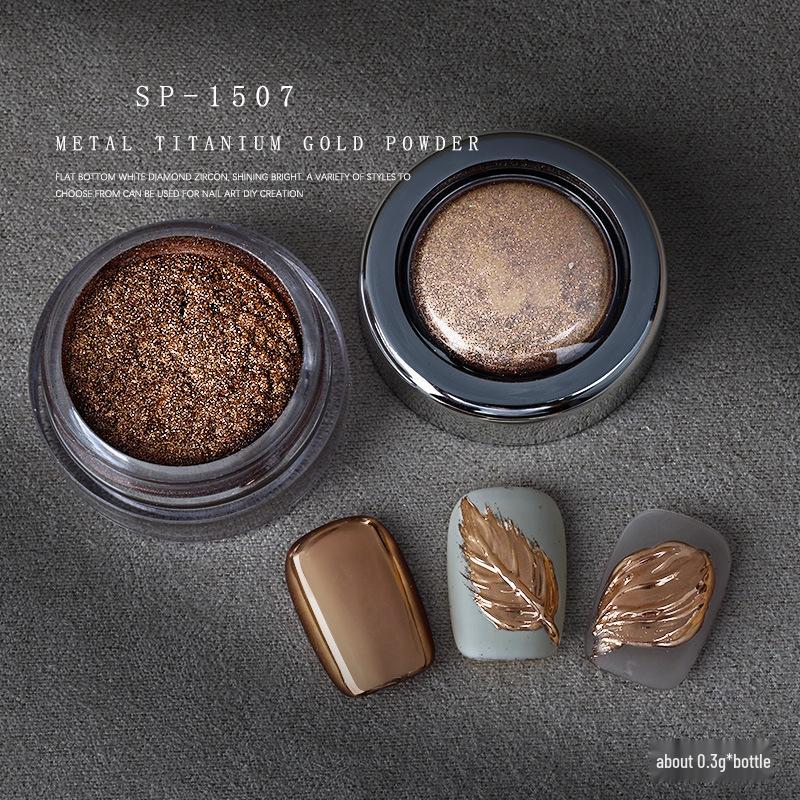 Titanium Magic Mirror Nail Powder In Rose Gold & Silver - High-Gloss Electroplated Glitter