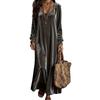 European and American women's velvet dress elegant long-sleeved long dress