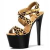 15Cm High Heel Leopard Print Hollow Sandals Stiletto Princess Shoes