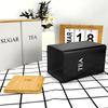 Bamboo-Lidded Metal Tin Box - Minimalist Creative Storage Container for Candy, Coffee & Tea, Multipurpose Decorative Organizer