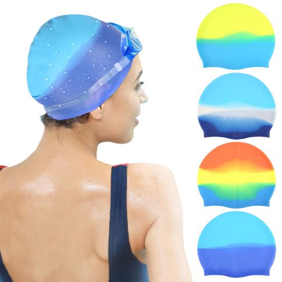 Unisex Dospělá Silikonová Plavecká Čepice Vodotěsná Koupací Čepice Protiskluzová Koupací Čepice pro Dlouhé Krátké Vlasy pro Udržení Vlasů v Suchu