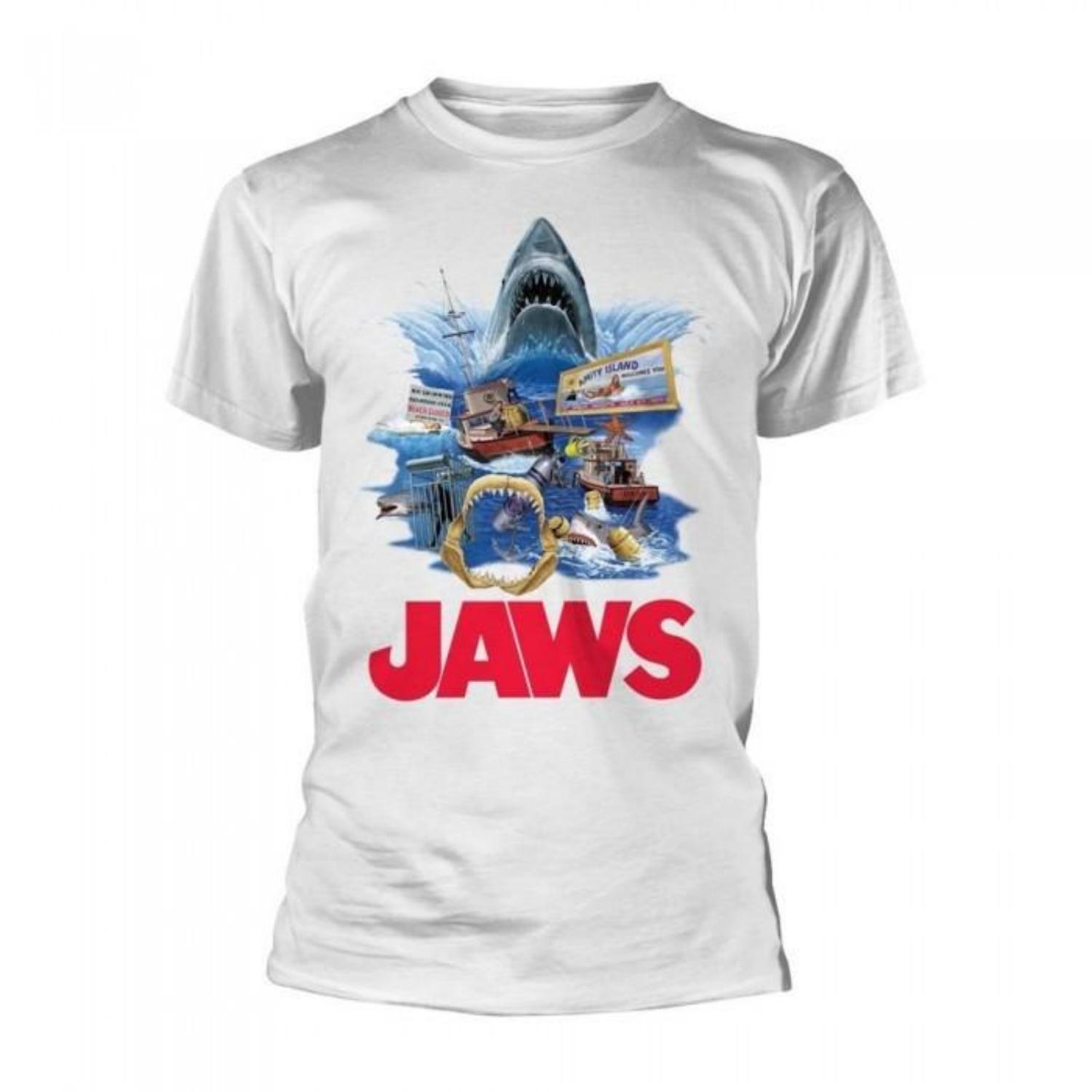 Jaws Unisex Adult Retro Cotton T-Shirt S чёрный