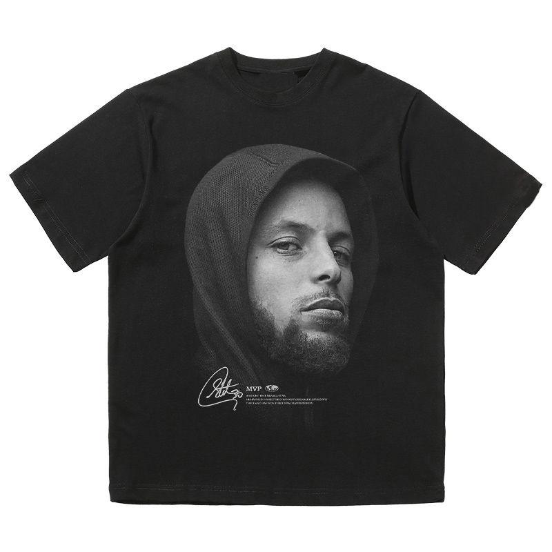 

Баскетбольная футболка с коротким рукавом Stephen Curry Star, принт с портретом, хип-хоп топ, одежда для мужчин и женщин XL