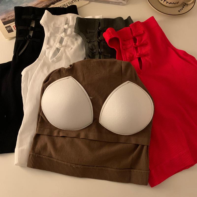 Nepravidelná vesta na ramínka s hrudní vycpávkou Retro Pikantní dívky Integrovaný spodní díl a Dámské spodní prádlo Podprsenka Design