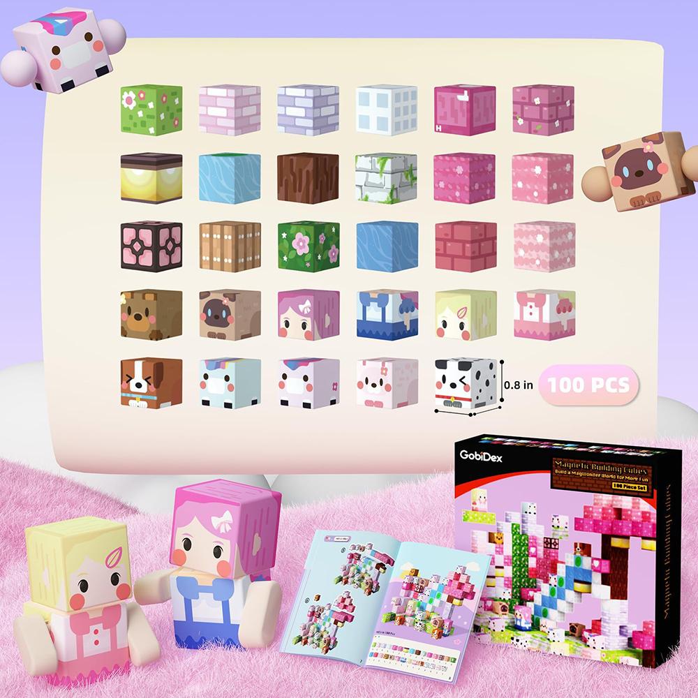 Magnetic Building Blocks Mine World Magnetic Cave World Brick Cube Toys Set Stem Sensory Best Gift For Boy Girl Children