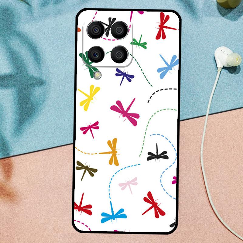 Floral Colorful Dragonfly For Samsung Galaxy M21 M31 M11 M13 M33 M53 M16 M06 M12 M14 M15 M35 M55 M34 M54 M32 M52 Case