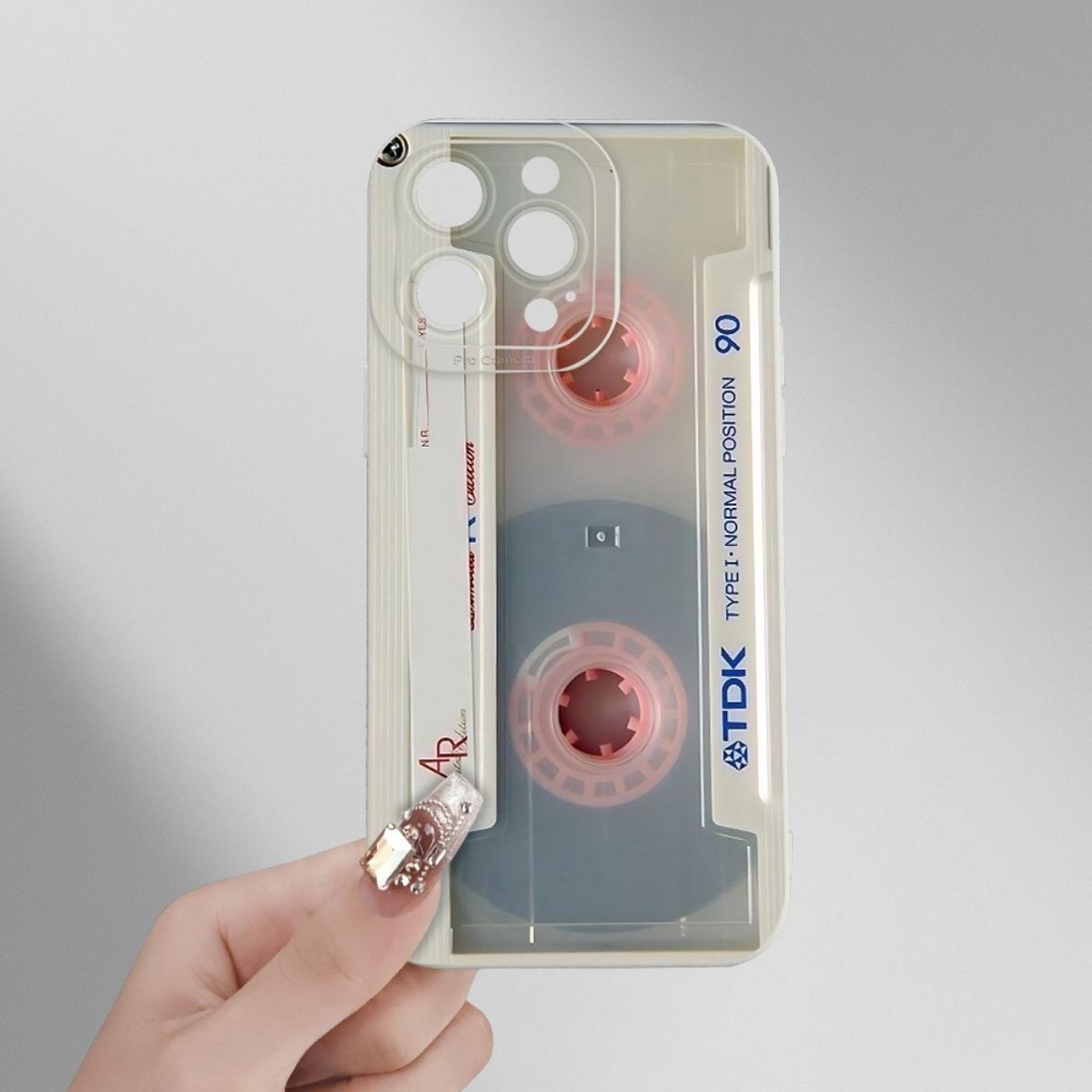 

Pink tape printed phone case, suitable for iPhone 17, 16, 15, Plus, Pro, Max series phones - ideal for gift purposes iPhone 15 Pro Max слонова кістка