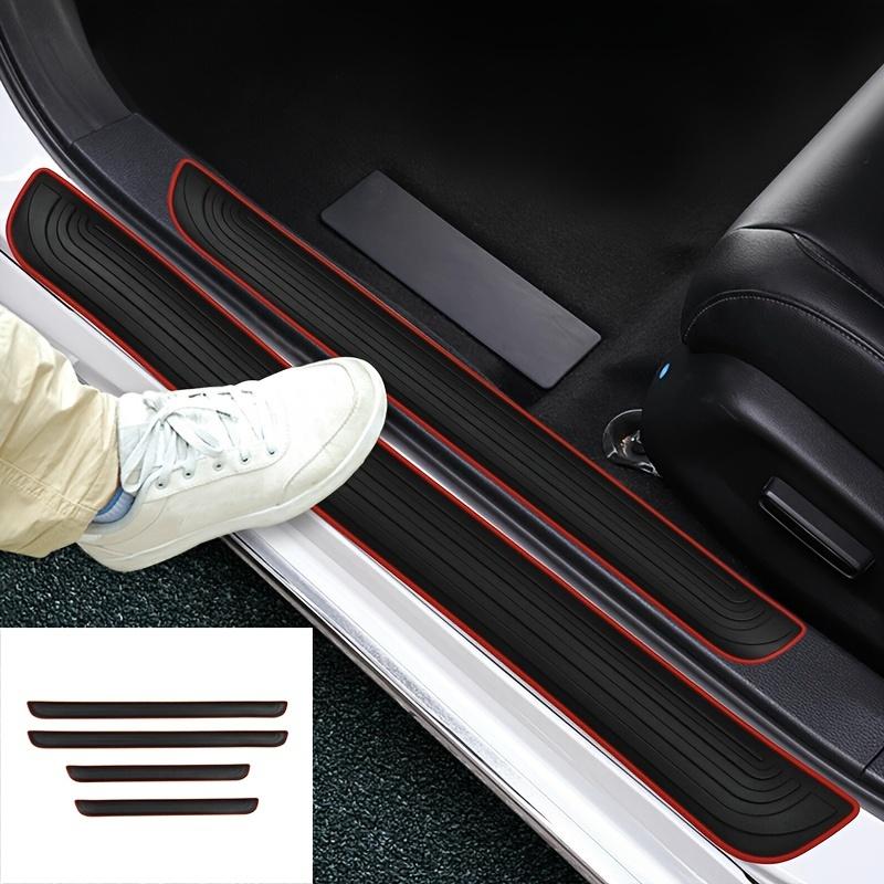 Universal PVC Door Sill Guard 4pcs - Durable Anti-Scratch Trim Protectors, Easy Install Car Decor Accessories