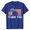 Patriotic American US Flag Thank You Memorial Day Veteran T-Shirt USA Proud Graphic Tee Tops 4th of July Clothes Novelty Gifts