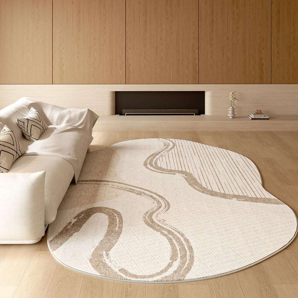 Irregular Shape Carpets for Living Room Cream Style Bedroom Decor Large Carpet Fluffy Soft Lounge Floor Mat Home Thick Plush Rug