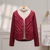 Womens Lightweight 90% Duck Down Puffer Jacket Short V-Neck Slim Fit Winter 2025