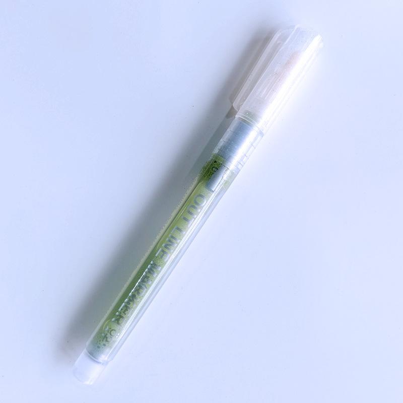 

Маркер-ручка з подвійною лінією для контурного малювання, для студентів, DIY, Графіті, Хайлайтер, Скрапбукінг, Bullet Journal, Постер, Картка, Мистецтво, Малювання фарби люмінесцентні зелений колір