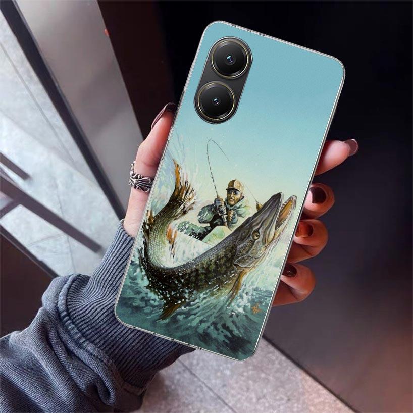 Hunting Fishing Man Phone Case For Xiaomi Poco X7 X6 X5 Pro F7 Ultra Redmi 15C 15 13 13C 12 12C 10 10A 10C 9 9A 9C 9T Shell Poco