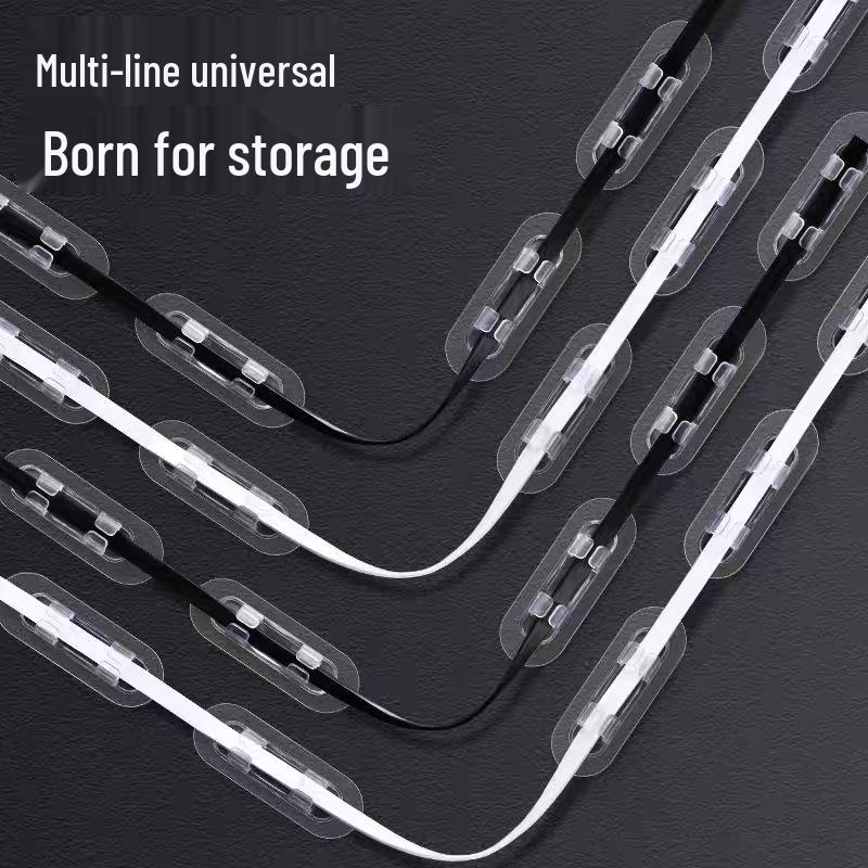 Transparent Self-Adhesive Cable Clips for Wall, No-Punching High Viscosity Wire and Network Cable Organizer