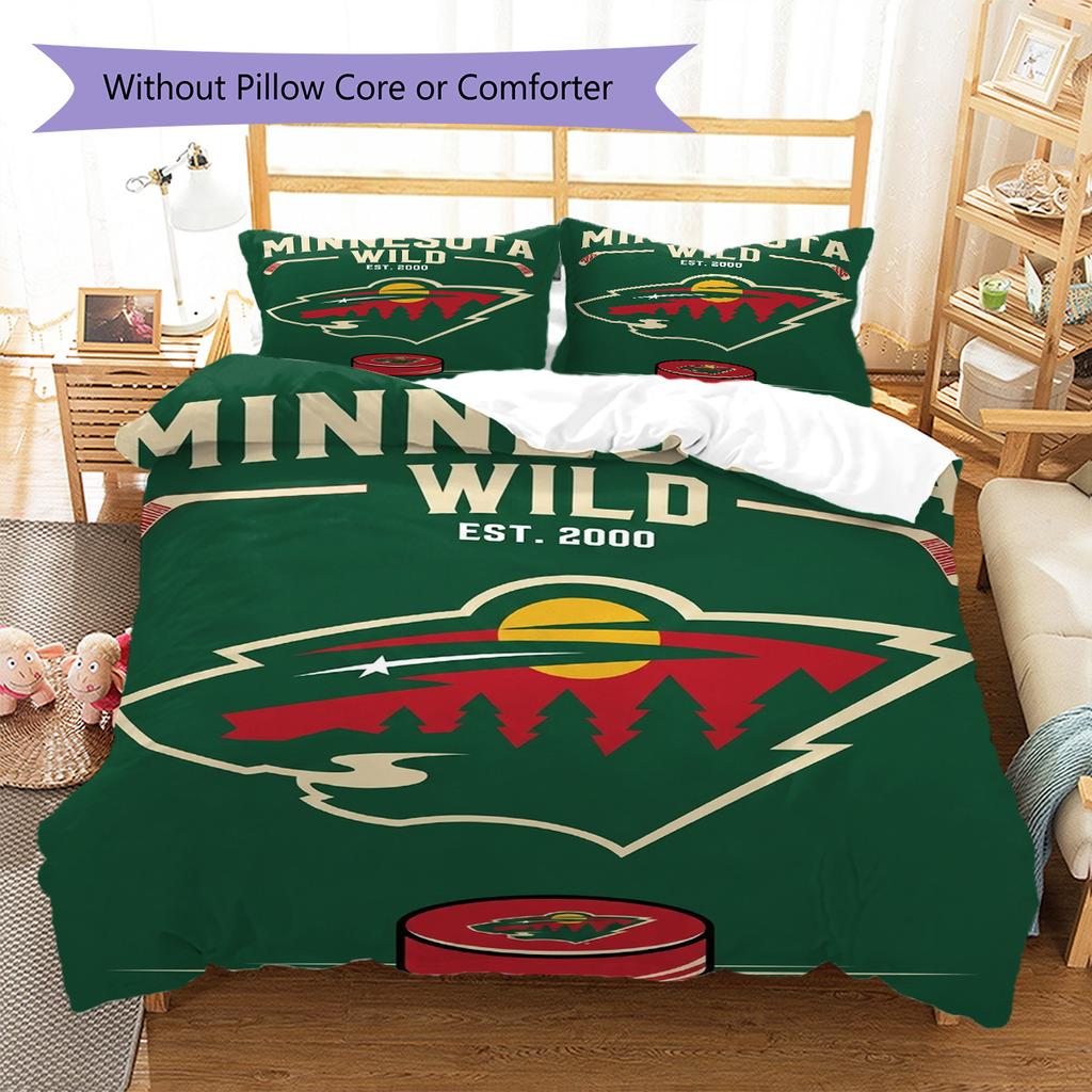 Minnesota Wild Pattern Bedding Set Quilt Cover Pillowcase Home Decor Gift (1 * Duvet Cover + 2 * Pillowcase, Without Core)