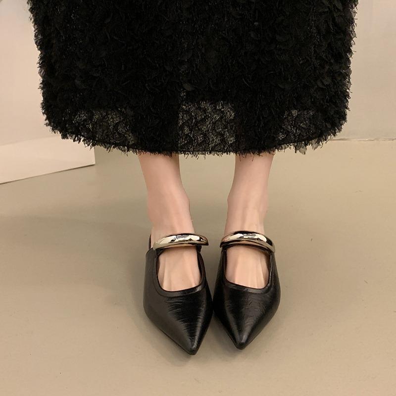 

Мода 2025 Весна Лето Женские Мюли Тапочки Обувь Мода Закрытый Носок Слипоны Женские Повседневный Уличный Стиль Клиновидный Каблук Сандалии 35 чёрный