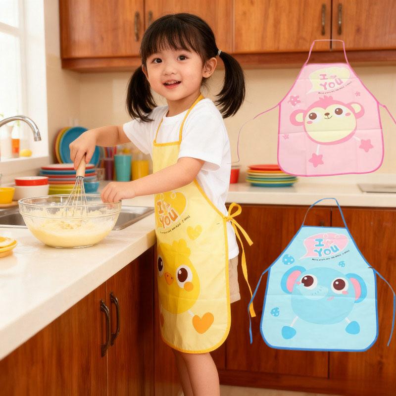 1-10Pairs Children’s Waterproof Sleeve Apron CartoonDesignEVA Bib Lightweight Anti-Stain for Eating and Drawing Baby Craft Apron