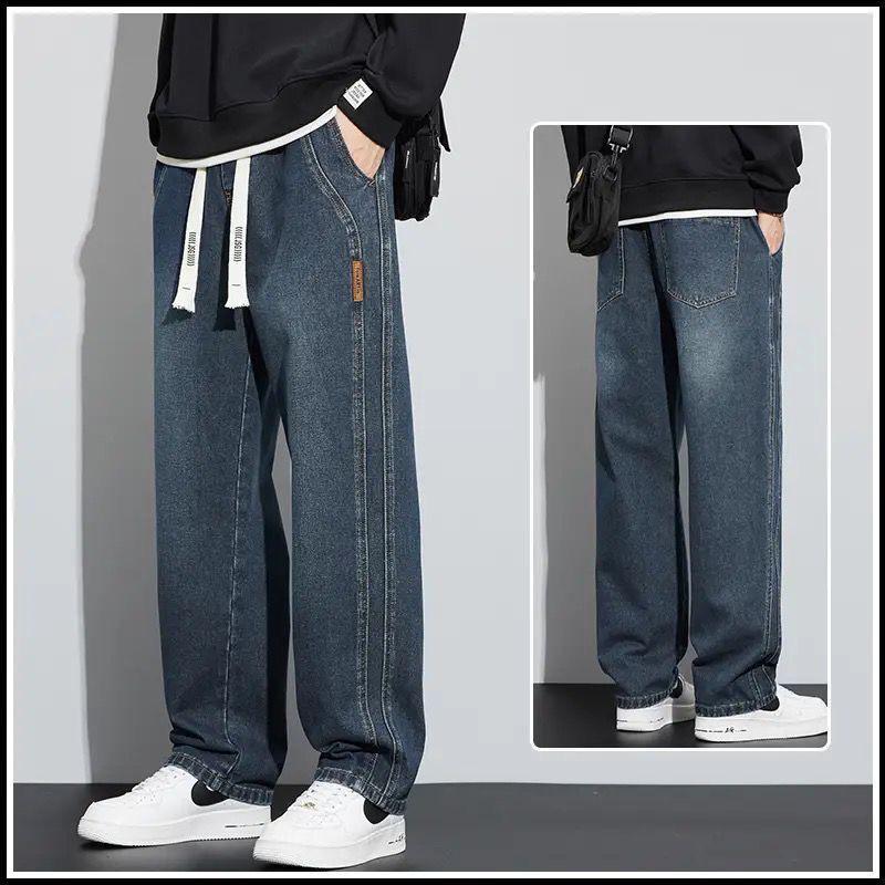 

2024 Men s Retro Velvet-Lined Wide-Leg Jeans for Autumn/Winter 2XL