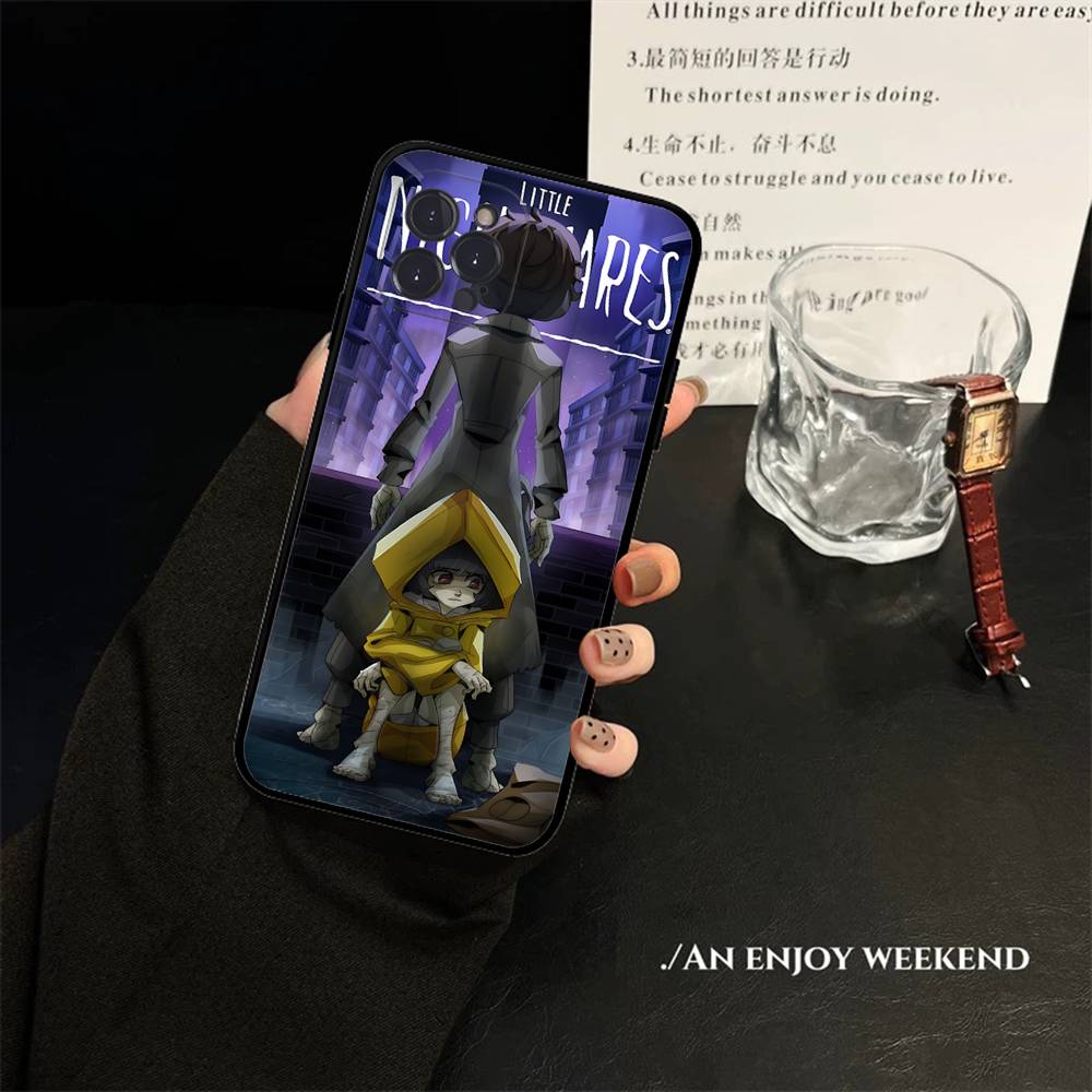 Game L-Little Nightmares Anime Phone Case For IPhone 16 Pro Max 15 17 Plus 14 13 12 Mini 11 Black Cover