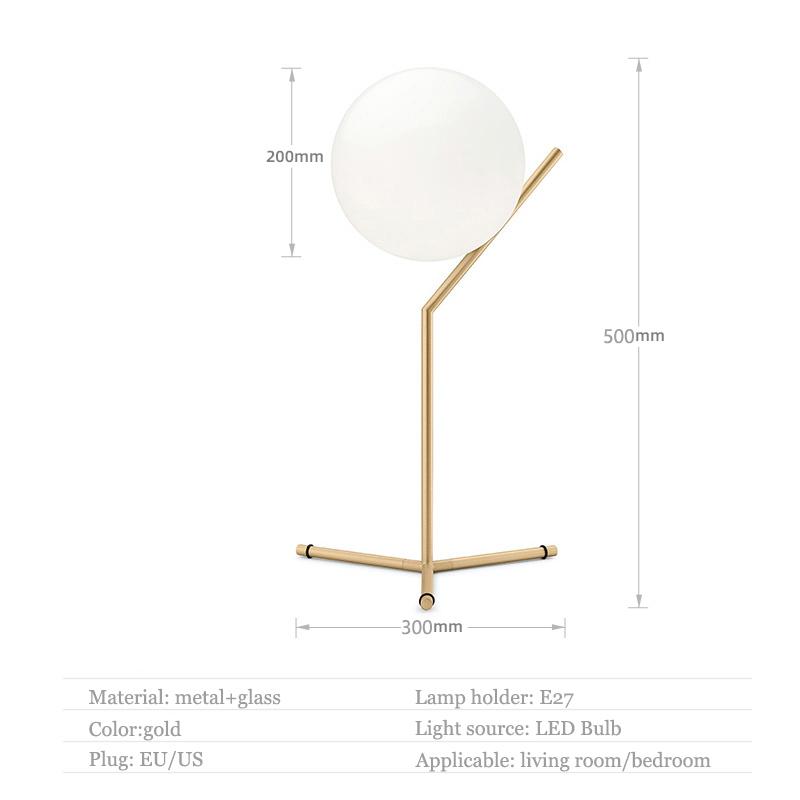 Moderne LED Tisch Lampe Schlafzimmer Schreibtisch Lampe Glas Ball Tisch Lampe Poliert Chrom Gold Nordic Schreibtisch Licht Wohnzimmer Boden Nacht