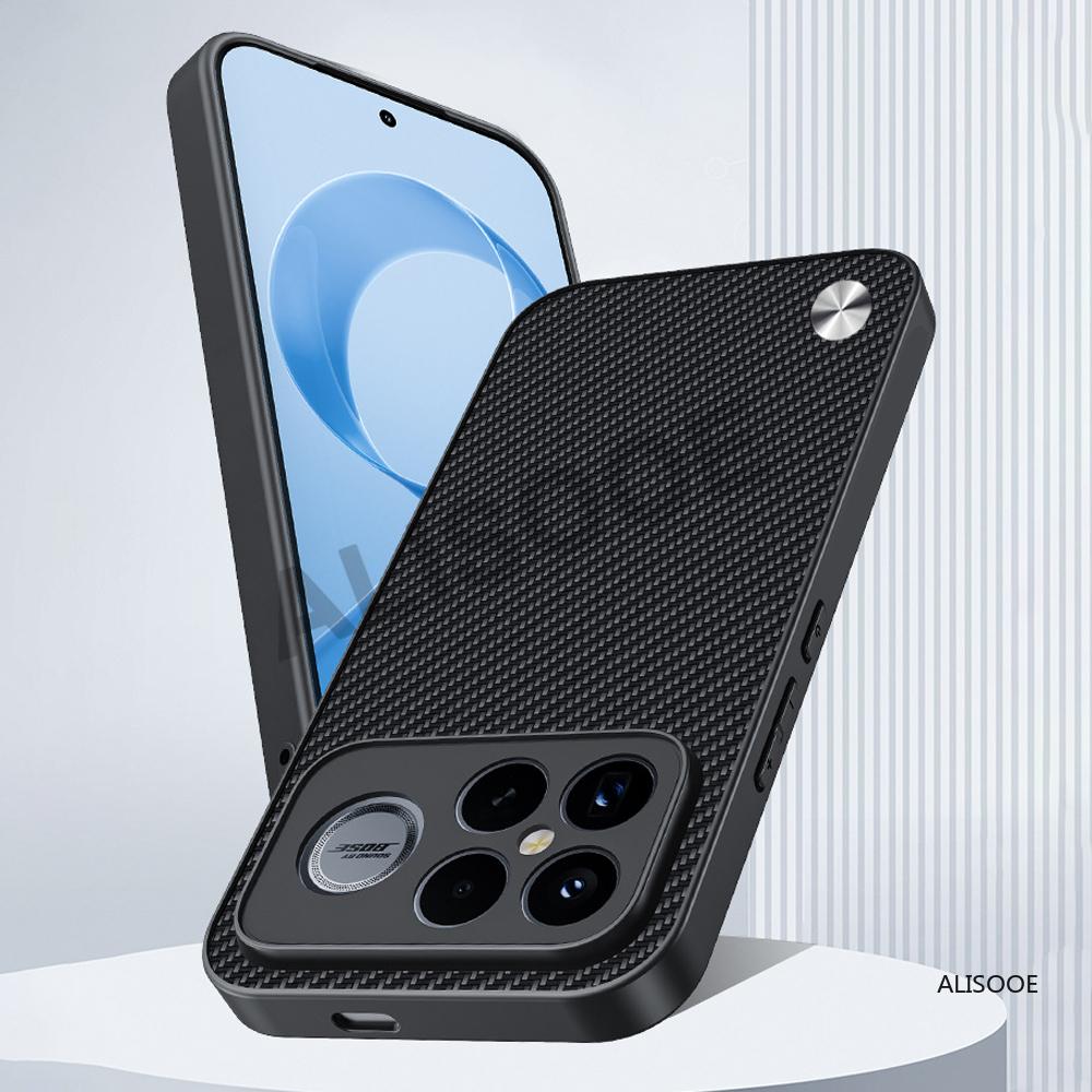 Leather Funda for Xiaomi POCO F8 Ultra Case Cover Fashion Fiber Texture PU-Leather Protection Shockproof Back Capa