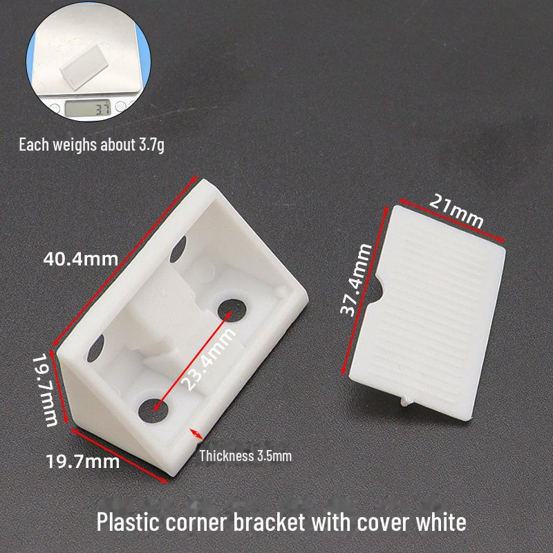 

Утолщенный угловой кронштейн из пластика в форме буквы L для поддержки шкафов и гардеробов под углом 90°