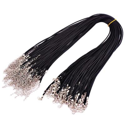 Metal Chain Black Wax Cord Necklace Chains Bulk With Lobster Clasp For Pendants