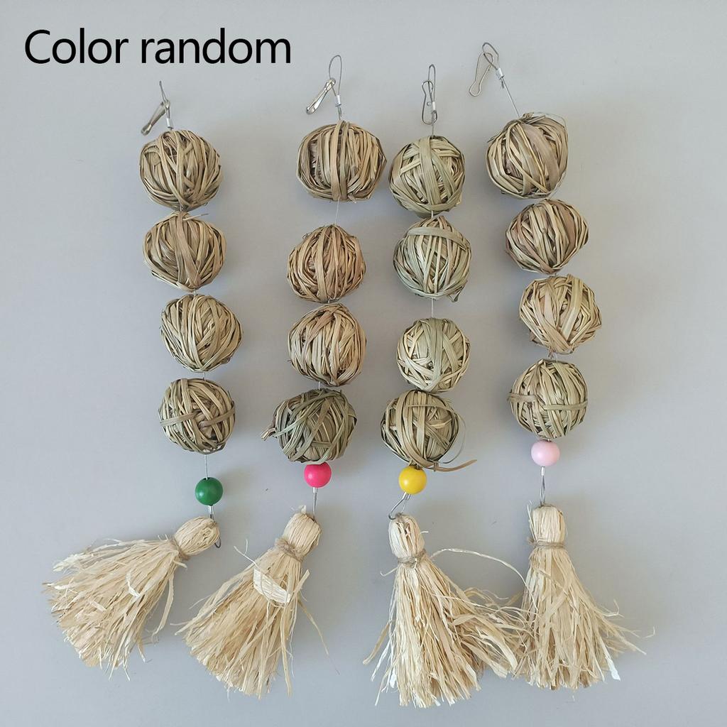 1pc - Natural Woven Grass Ball Toy For Pets - Ideal For Rabbits,Small Animals - Durable Chew And Play Accessory