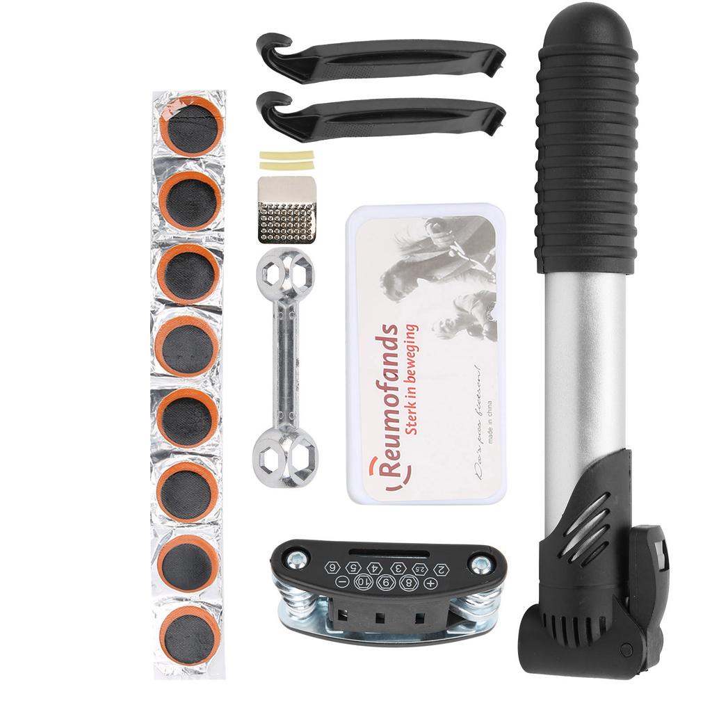Bicycle Repair Bag Set Tire Fix Tool with Pimp Patches Wrench Storage Pack Repairing Tool