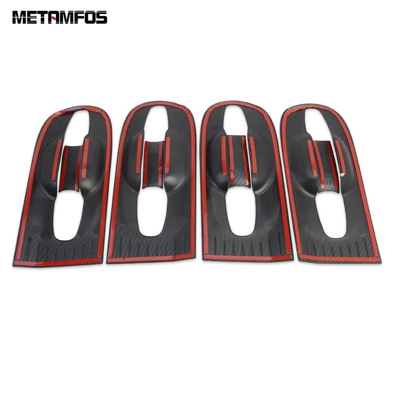 For Toyota Sienna   Carbon Fiber Chrome Side Door Handle Bowl Cover Trim Protector Sticker Bezel Accessories Car Styling