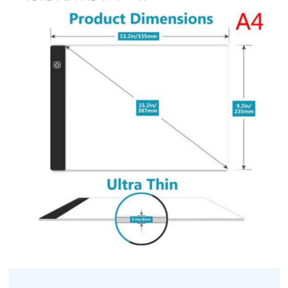 Toolmania A4 LED Drawing Pad Tracing Lightbox Copyboard