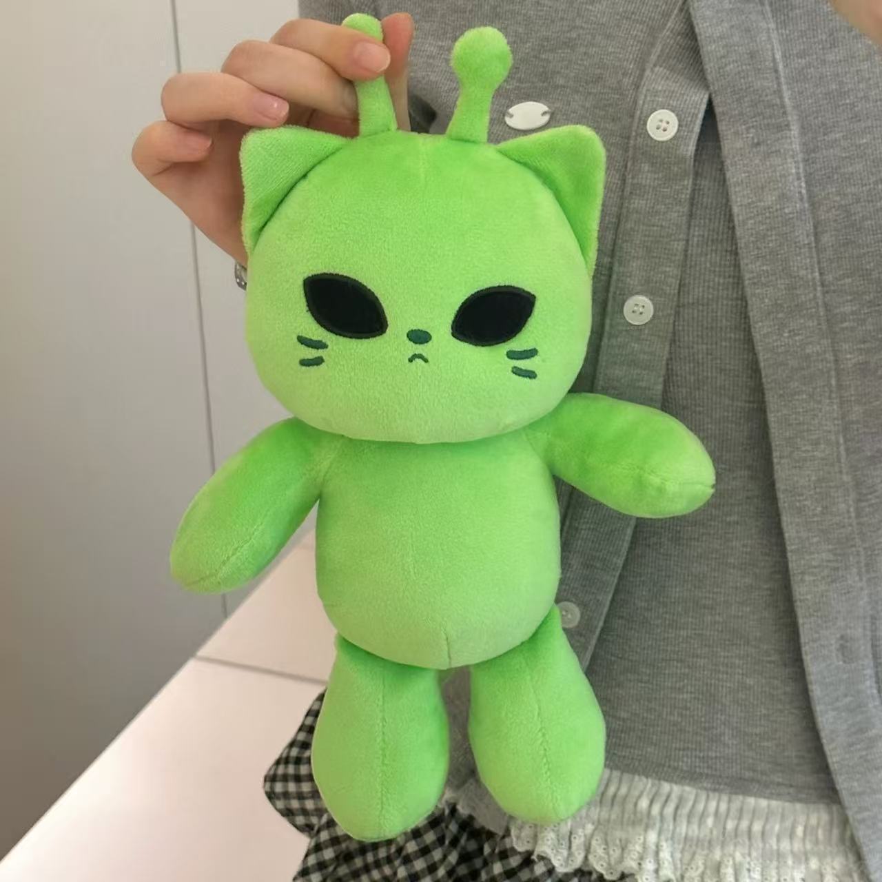 Süßes Alien-Katzen-Stofftier Superweiche Plüschtiere Kawaii Kuscheltier Kissen Heimdeko Geschenk für Paare Für Kinder Begleiter Geschenk 25cm