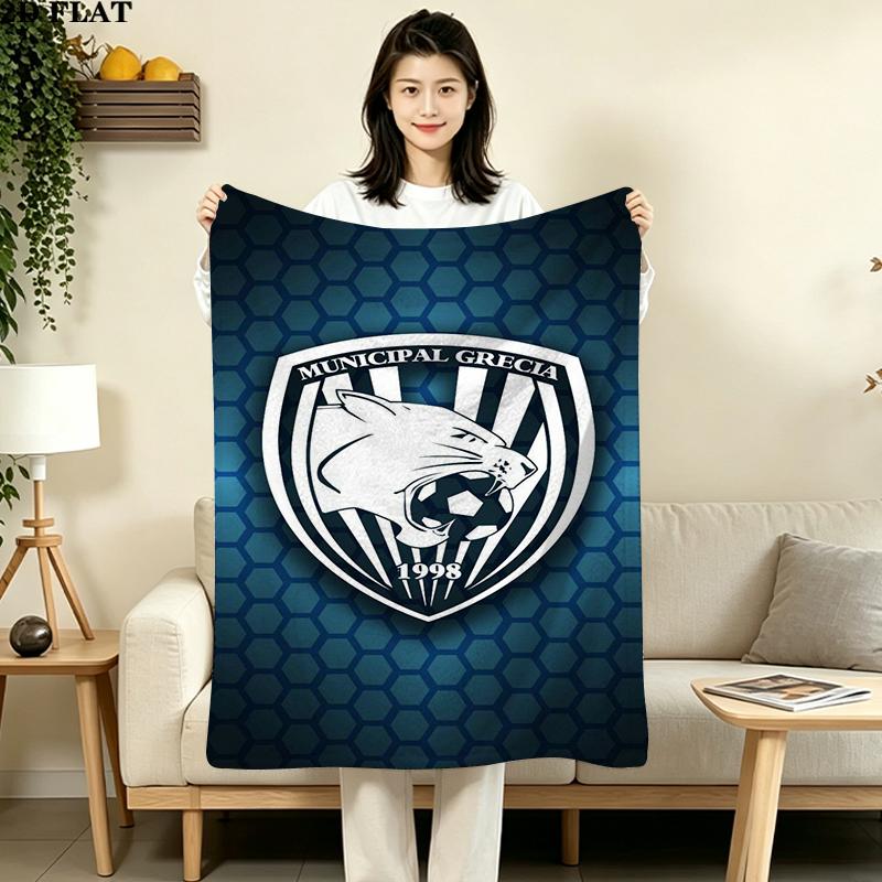 Municipal Grecia Print Flannel Blanket High Quality Warm Comfortable Cover for All Seasons Perfect for Gifts Home Decor