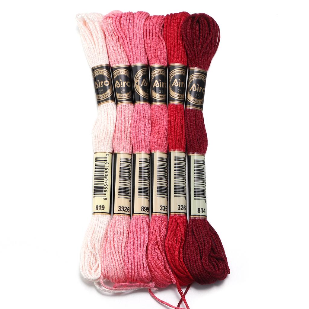 6pcs/lot Colorful Cross Stitch Threads Polyester Embroidery Threads DIY Hand Sewing Knitting Embroidery Supplies Accessories