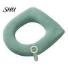 Bathroom Toilet Seat Cover Universal with Handle Soft Warm Solid Thickened Color Comfortable U-shaped Cushion Accessories Elastic