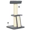 Cat Tree, One Platform, Hanging Toy Ball, Sisal, Dark Grey and Cream-White, 48 X 48 X 92 Cm