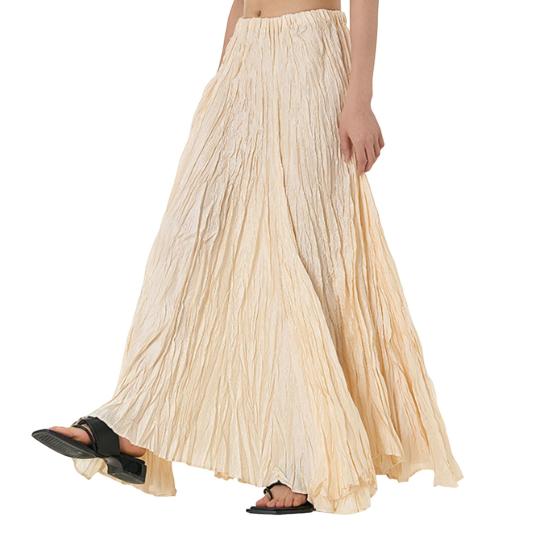 Women Skirt Skirt Elastic High Waist Maxi Pleated Dance Skirt Party
