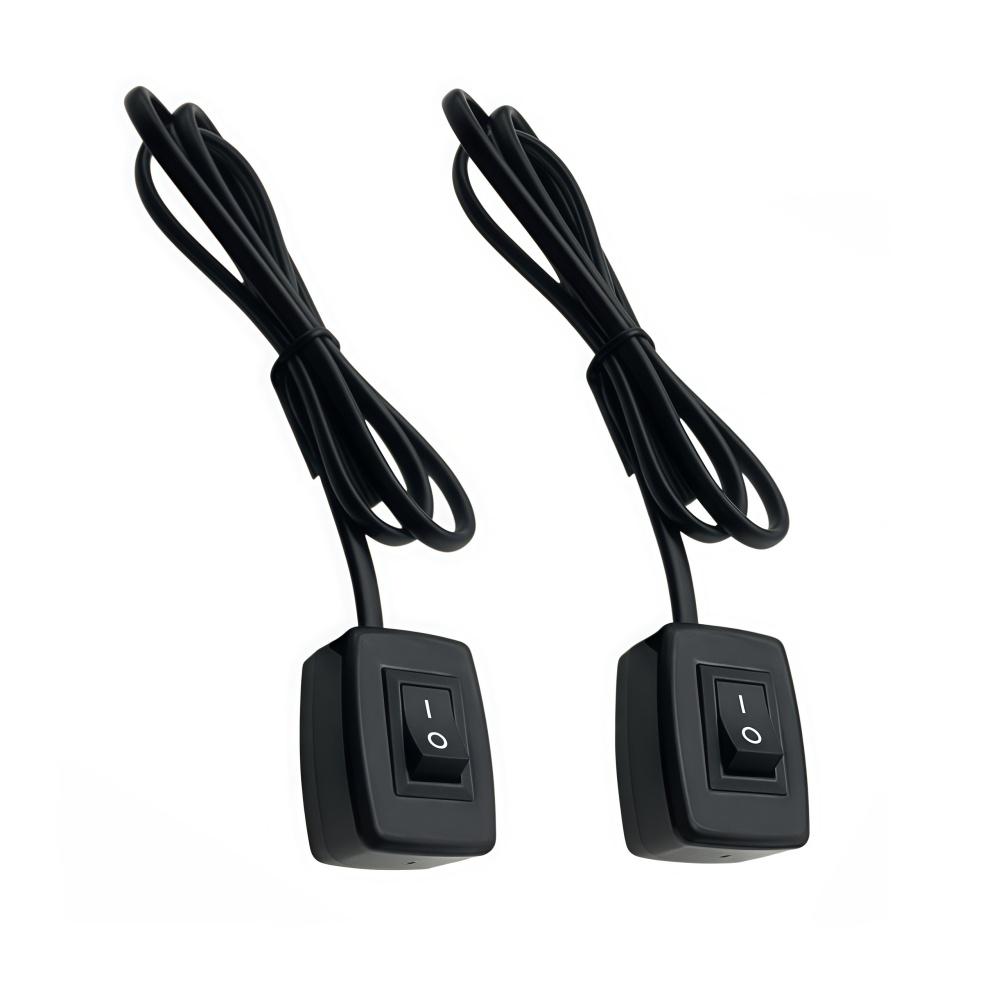 2-Pack Self-Adhesive Rocker Switch ON/Off With 75cm Cable 12V 24V 6A Pure Copper Wire For Car LED Lights Boat RV DIY