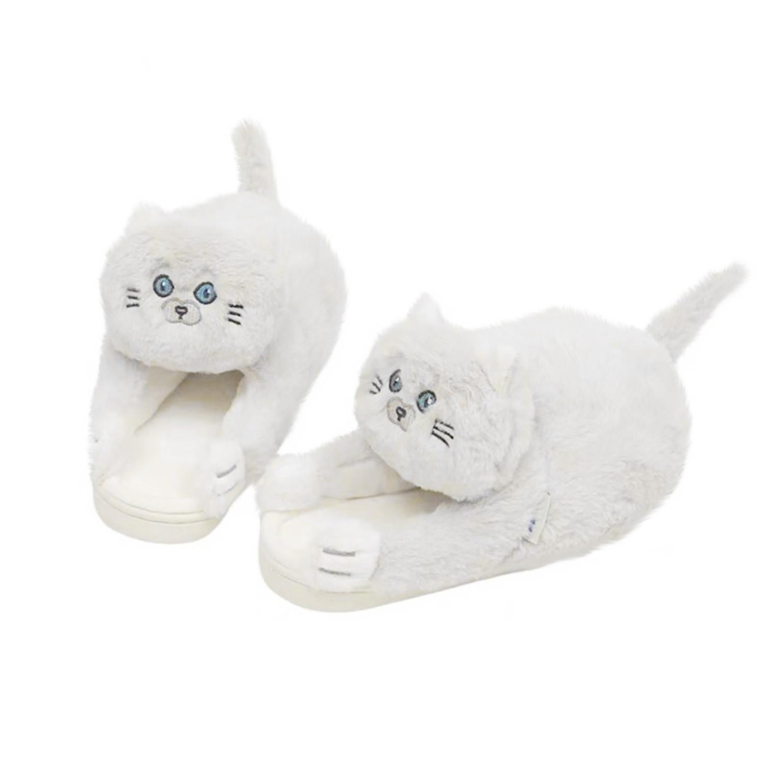 

Хлопковые тапочки для любителей теплой обуви, мужские и женские домашние плюшевые тапочки One Size белый