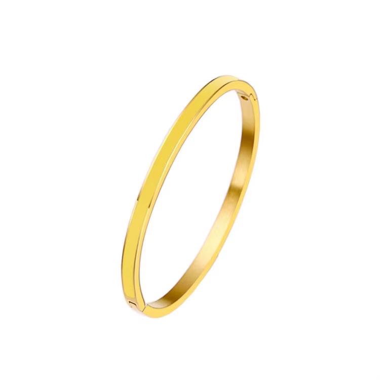 Versatile Stainless Steel Drip Oil 4MM6MM Women s Buckle Bracelet Popular in Foreign Trade-Narrow Version Jewelry Accessory 18cm&fashion