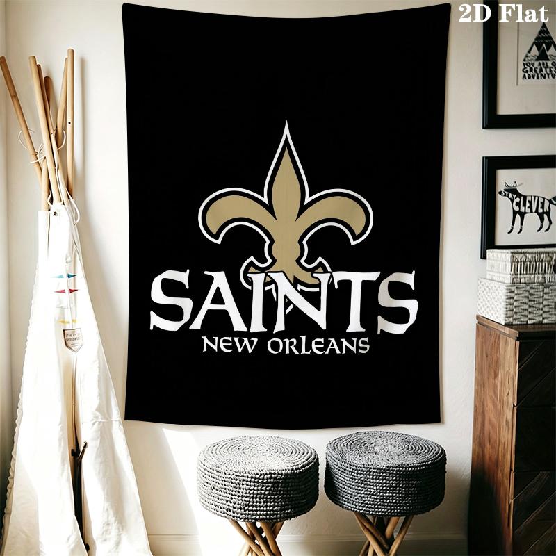 New Orleans Saints Wall Tapestry Aesthetic Wall Hanging Printed Fabric Blanket Decorative Tapestries for Bedroom Living Room Home Decor
