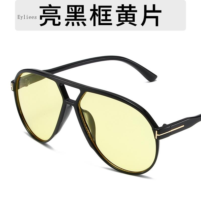 Vintage Oversized Pilot Sunglasses Women Designer Black Yellow Goggle Gradient Big Frame Sun Glasses UV400 Luxury Men's Sh