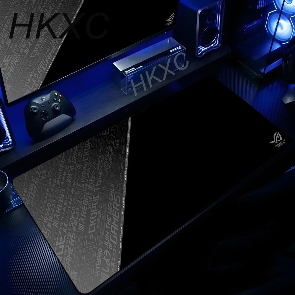 XXL Grande Gaming Gamer Genial Negro Asus Rog Alfombrilla de Ratón Teclado Antideslizante Borde Cosido Alfombrillas de Ratón Mat para Portátil Tablet Mini PC Alfombra de Juego