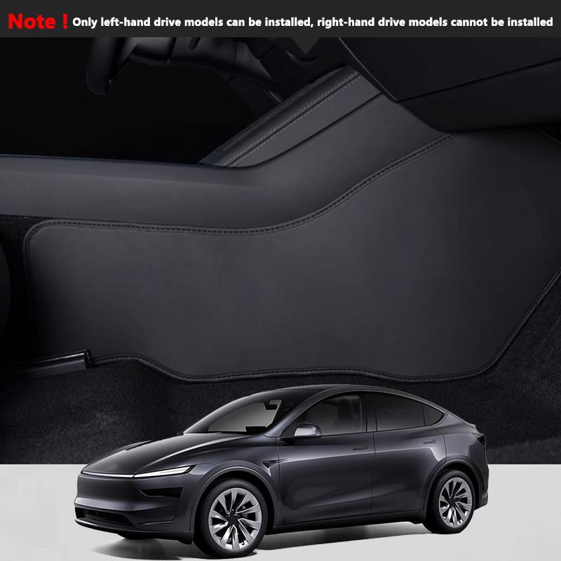 For Tesla Model Y Juniper Car Central Control Side Anti Kick Pad Leather Console Side Anti-dirty Protective Pad Car Accessories